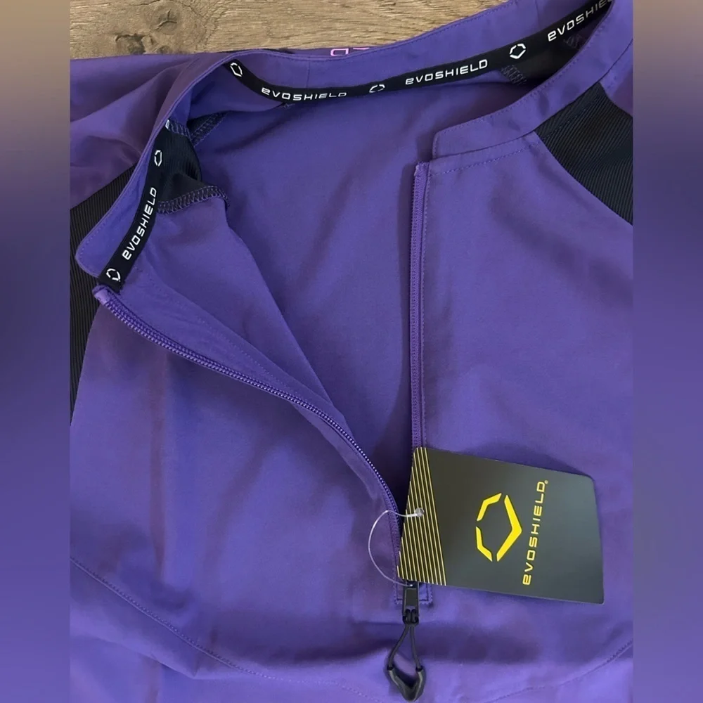 NWT EvoShield Men's Purple & Black Pullover 1/2 Zip Shirt Size Small
